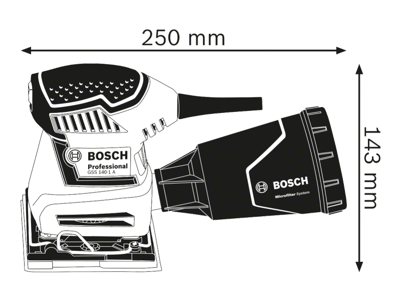 Vibracijski brusilnik Bosch GSS 140-1 A, 06012A2100